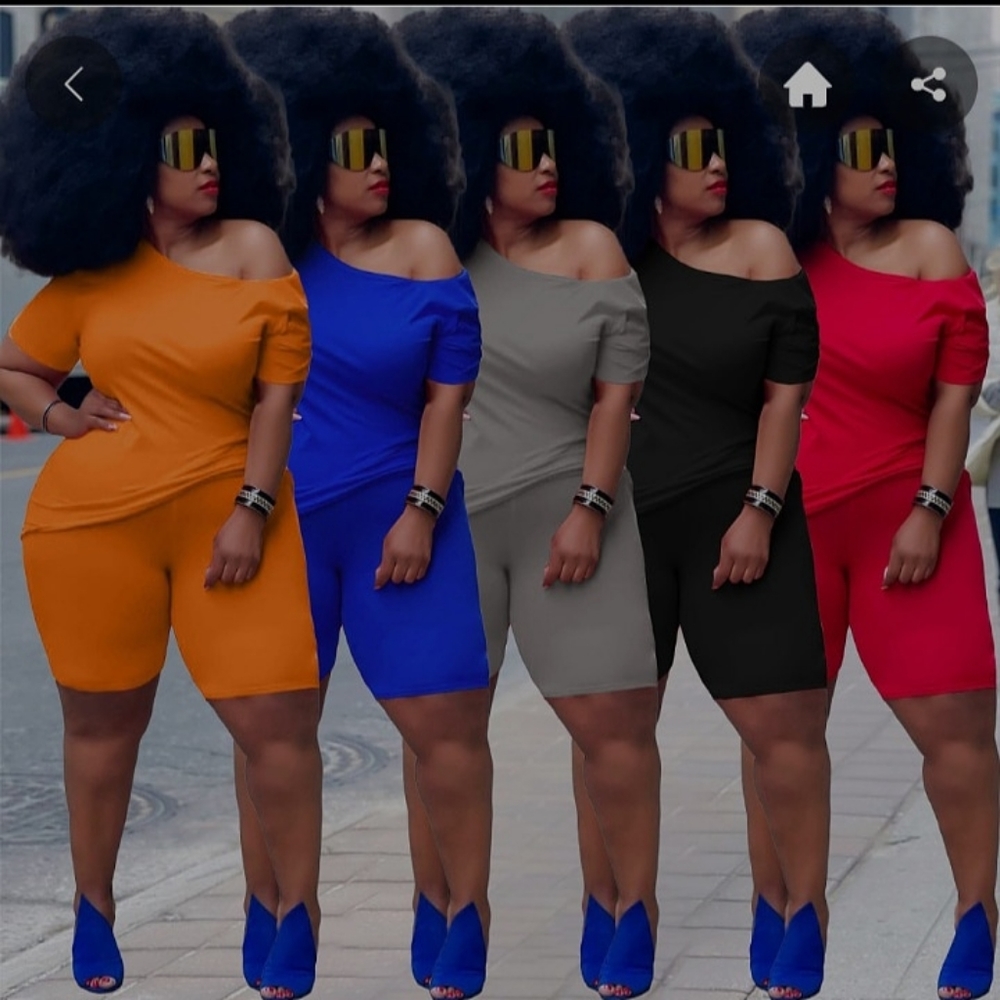 Orange 2 piece short set